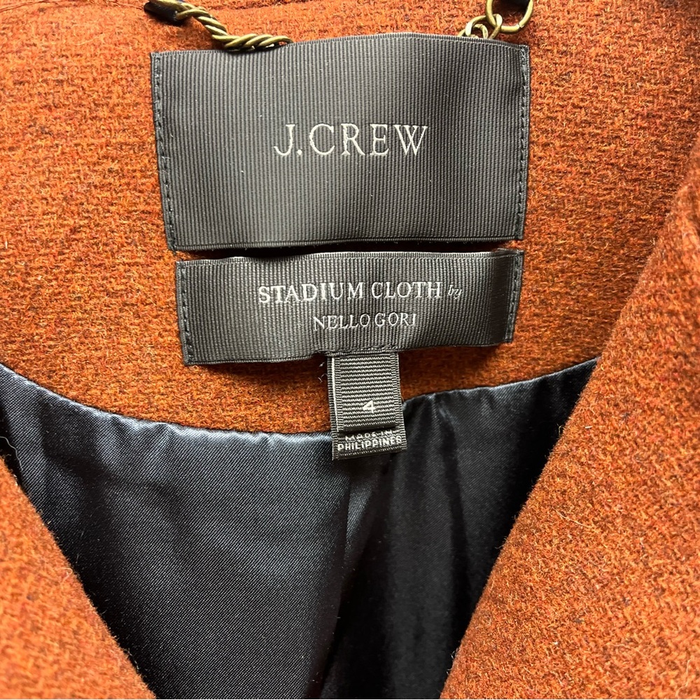 J. Crew Stadium Cloth Majestic Pea Coat in Rust - Picture 7 of 8